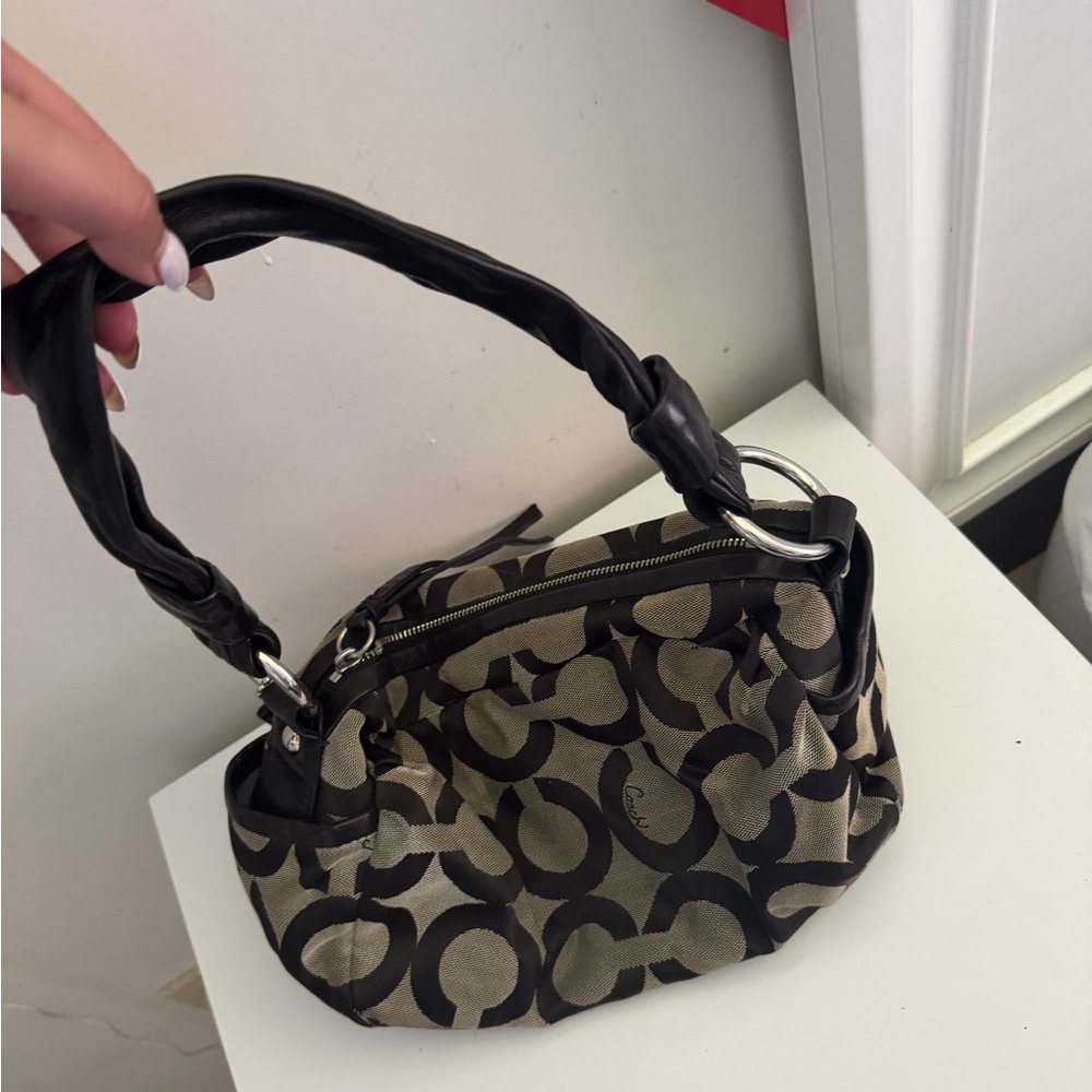 Vintage Coach Stylish Black and Gray Women's Bag